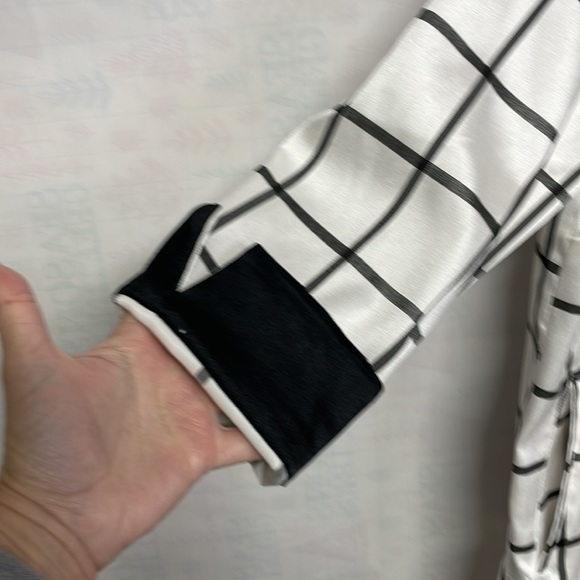 Linea by Louis Dell Olio women collared button up shirt white and black - Picture 4 of 7